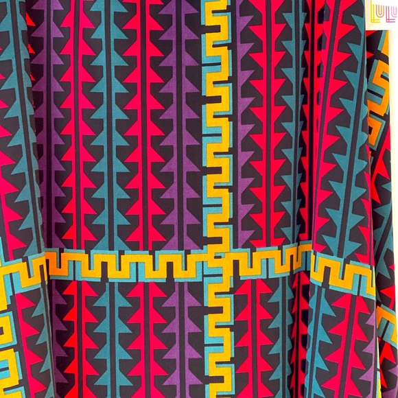 LuLaRoe Women's Plus Size Black Multicolor Long Maxi Flared A-Line Skirt, Sz XL - Picture 2 of 8